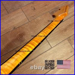 12 Radius Flame Maple Rosewood Strat Neck Gloss Fits Fender & Warmoth fSRC
