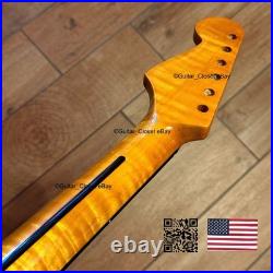 12 Radius Flame Maple Rosewood Strat Neck Gloss Fits Fender & Warmoth fSRC