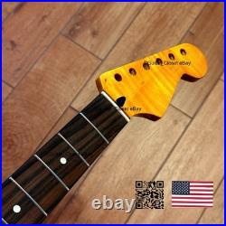 12 Radius Flame Maple Rosewood Strat Neck Gloss Fits Fender & Warmoth fSRC