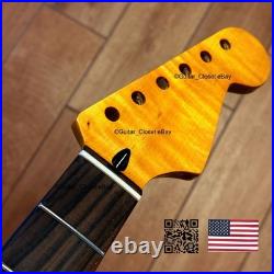 12 Radius Flame Maple Rosewood Strat Neck Gloss Fits Fender & Warmoth fSRC