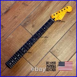 12 Radius Flame Maple Rosewood Strat Neck Gloss Fits Fender & Warmoth fSRC