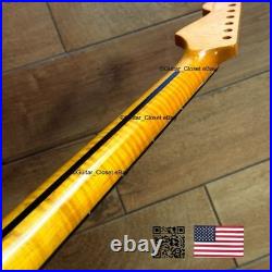 12 Radius Flame Maple Rosewood Strat Stratocaster Neck Fits Warmoth Fender fSRB
