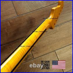 12 Radius Flame Maple Rosewood Strat Stratocaster Neck Fits Warmoth Fender fSRB