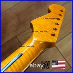 12 Radius Flame Maple Rosewood Strat Stratocaster Neck Fits Warmoth Fender fSRB