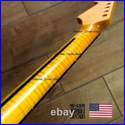 12 Radius Flame Maple Rosewood Strat Stratocaster Neck Fits Warmoth Fender fSRB