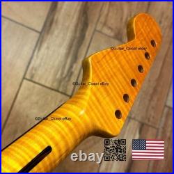 12 Radius Flame Maple Rosewood Strat Stratocaster Neck Fits Warmoth Fender fSRE