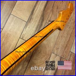 12 Radius Flame Maple Rosewood Strat Stratocaster Neck Fits Warmoth Fender fSRE