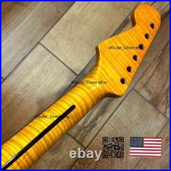 12 Radius Flame Maple Rosewood Strat Stratocaster Neck Fits Warmoth Fender fSRE