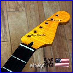 12 Radius Flame Maple Rosewood Strat Stratocaster Neck Fits Warmoth Fender fSRE