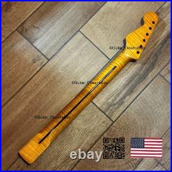 12 Radius Flame Maple Rosewood Strat Stratocaster Neck Fits Warmoth Fender fSRE 12 Radius Flame Maple Rosewood Strat Stratocaster Neck Fits Warmoth Fender fSRE