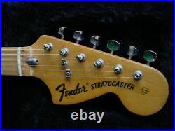 1973 Fender Stratocaster Black over Oly White U Neck 2JAN73 Neck Date 7lbs 12oz