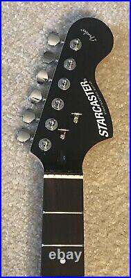 2004 Fender Starcaster Stratocaster Rosewood Neck Black Headstock MINT