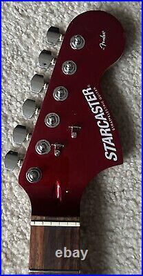 2005 Fender Starcaster Stratocaster Rosewood Neck withRed Metallic Headstock RARE