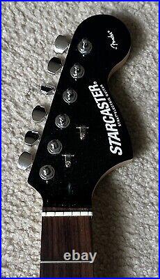 2007 Fender Starcaster Stratocaster Rosewood Neck Black Headstock EXCELLENT