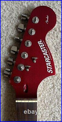 2007 Fender Starcaster Stratocaster Rosewood Neck withRed Metallic Headstock RARE