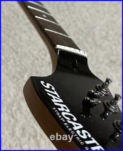 2008 Fender Starcaster Stratocaster Rosewood Neck Black Headstock GOOD