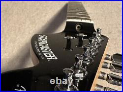 2009 Fender Starcaster Stratocaster Rosewood Neck Black Headstock GOOD
