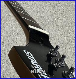 2010 Fender Starcaster Stratocaster Rosewood Neck Black Headstock GOOD