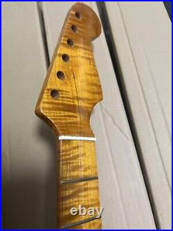 5A 21 Fret Tiger Roasted Flame Maple Strat Electric Guitar Neck for DIY Fender 5A 21 Fret Tiger Roasted Flame Maple Strat Electric Guitar Neck for DIY Fender