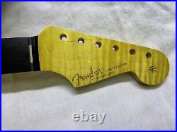 63-64 Stratocaster neck Fender decal Custom Made ebony fb MoP dots AAA Flame