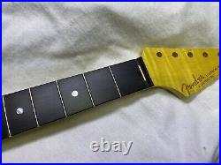63-64 Stratocaster neck Fender decal Custom Made ebony fb MoP dots AAA Flame