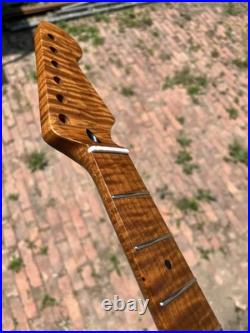 AAAAA 22Frets Fender Strat Matte Roasted Flame Maple Electric guitar neck 25.5in AAAAA 22Frets Fender Strat Matte Roasted Flame Maple Electric guitar neck 25.5in