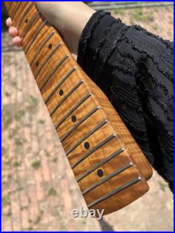 AAAAA 22Frets Fender Strat Matte Roasted Flame Maple Electric guitar neck 25.5in AAAAA 22Frets Fender Strat Matte Roasted Flame Maple Electric guitar neck 25.5in