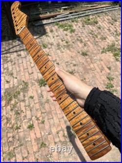 AAAAA 22Frets Fender Strat Matte Roasted Flame Maple Electric guitar neck 25.5in AAAAA 22Frets Fender Strat Matte Roasted Flame Maple Electric guitar neck 25.5in