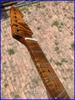 AAAA Pulley 22Fret Fender Strat Satin Roasted Flame Maple Electric guitar neck AAAA Pulley 22Fret Fender Strat Satin Roasted Flame Maple Electric guitar neck