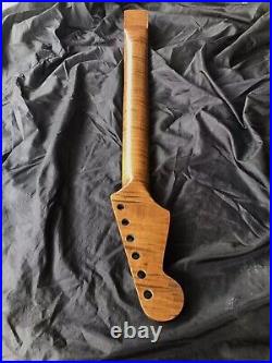 A Stock Handmade Roasted Flame Maple Strat Stratocaster Neck Nature