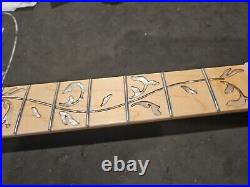Black Maple/Rosewood Pearl Vine Inlay Guitar Neck For Fender Custom Shop Strat