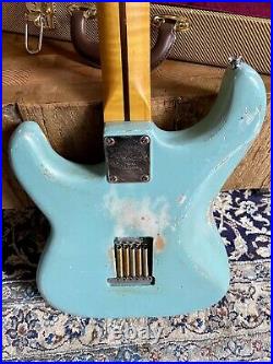Custom Relic Fender Strat / PartsCaster, Flamed Mpl Neck Daphne Blue Pro Set Up