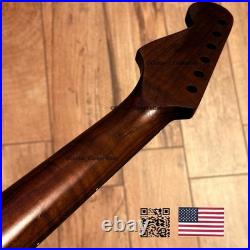 Dark Roasted Flame Maple Rosewood Strat Neck Fits Warmoth & Fender Bodies SDA