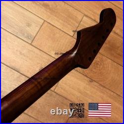 Dark Roasted Flame Maple Rosewood Strat Neck Fits Warmoth & Fender Bodies SDA