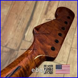 Dark Roasted Flame Maple Rosewood Strat Neck Fits Warmoth & Fender Bodies dSR2A