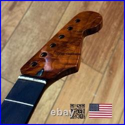 Dark Roasted Flame Maple Rosewood Strat Neck Fits Warmoth & Fender Bodies dSR2A