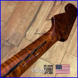 Dark Roasted Flame Maple Rosewood Strat Neck Fits Warmoth & Fender Bodies dSR2A