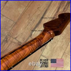 Dark Roasted Flame Maple Rosewood Strat Neck Fits Warmoth & Fender Bodies dSR2A