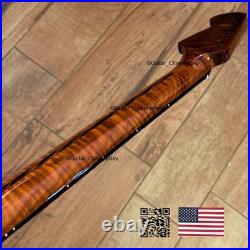 Dark Roasted Flame Maple Rosewood Strat Neck Fits Warmoth & Fender Bodies dSR2A