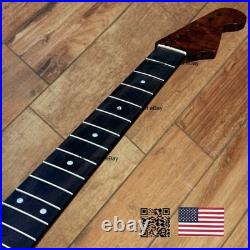 Dark Roasted Flame Maple Rosewood Strat Neck Fits Warmoth & Fender Bodies dSR2A