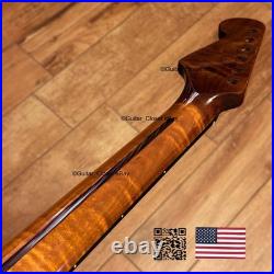 Dark Roasted Flame Maple Rosewood Strat Neck Fits Warmoth & Fender Bodies dSR2B
