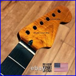 Dark Roasted Flame Maple Rosewood Strat Neck Fits Warmoth & Fender Bodies dSR2B