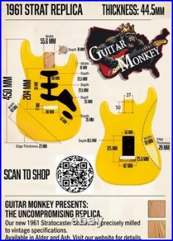 Dessert Sand Satin Nitro Replacement Strat American Alder with Shielding 4.38lbs