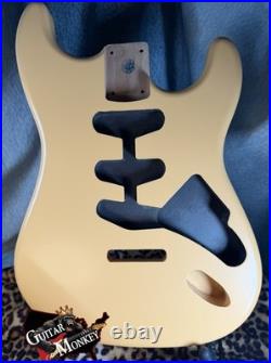 Dessert Sand Satin Nitro Replacement Strat American Alder with Shielding 4.38lbs