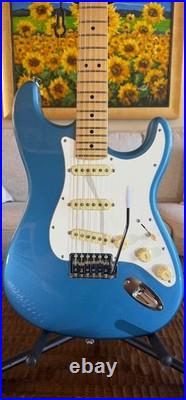 Fender American Performer Strat Guitar Faded Lake Placid Blue 2022 Gloss