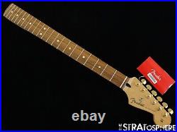 Fender Player Stratocaster Strat NECK +F LOGO GOLD LOCKING TUNERS Pau Ferro