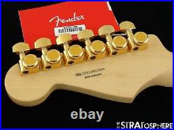 Fender Player Stratocaster Strat NECK +F LOGO GOLD LOCKING TUNERS Pau Ferro