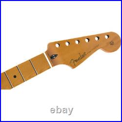 Fender Roasted Maple Stratocaster Guitar Neck, 12, Maple, Flat Oval Shape