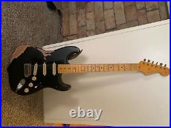 Fender Stratocaster Partscaster Black AllParts Neck Made in USA used Solid Body