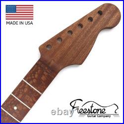 Guitar Neck Leopardwood on Sapele 24.75 Conv S Style Fits Fender Strat